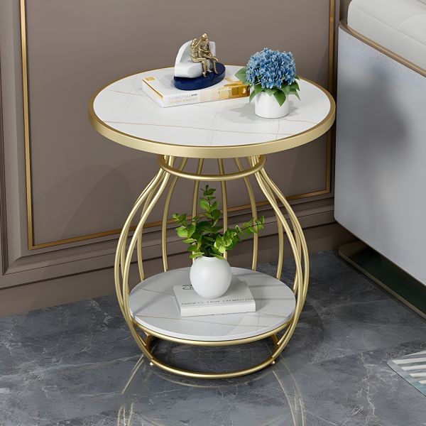 Zeta Potential Metal Sofa Side Coffee Table,”marble tables for living ...